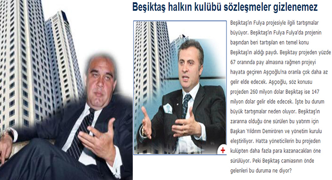Beşiktaş Yönetiminden Demirören'e Fulya Kalkanı